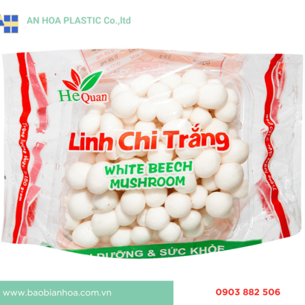 Bao bì ( túi ) đựng nấm đóng hàng siêu thị