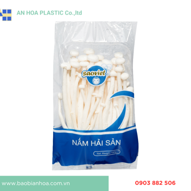 Bao bì ( túi ) đựng nấm đóng hàng siêu thị