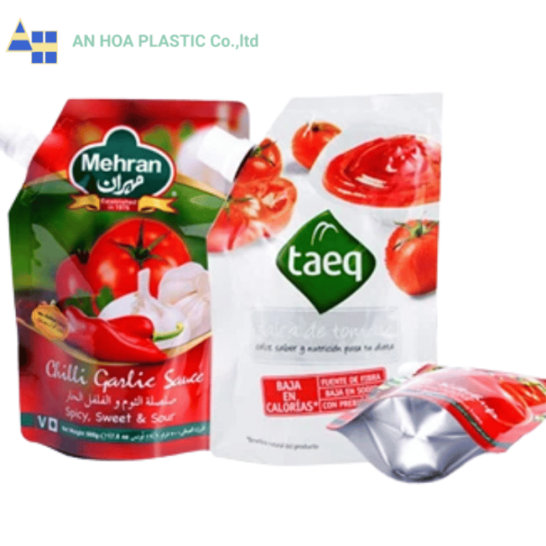 Túi đựng nước chấm có van nắp mở, vòi mở